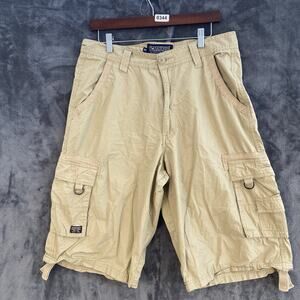 Company 81 Men's Lightweight Cargo Shorts Size 34 Cotton Tan Multi pocket